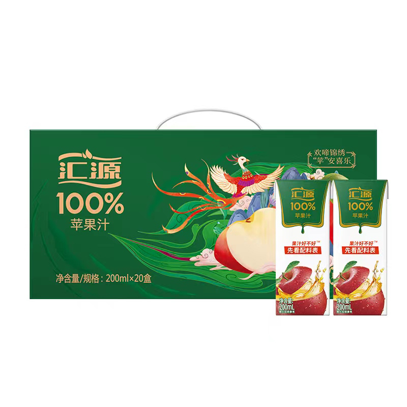 汇源100%苹果汁 200ml*20盒礼盒装