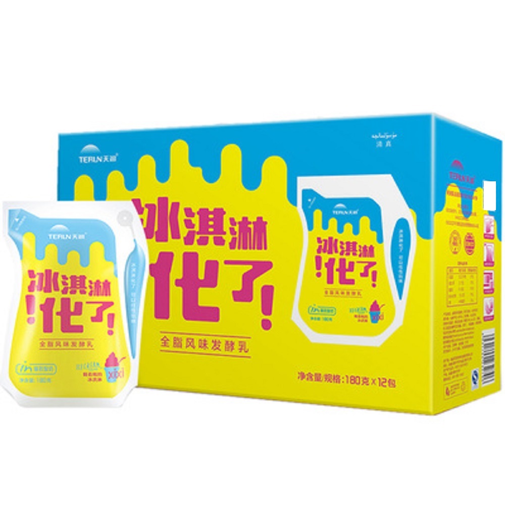 天润冰淇淋化了酸奶180ml*12袋