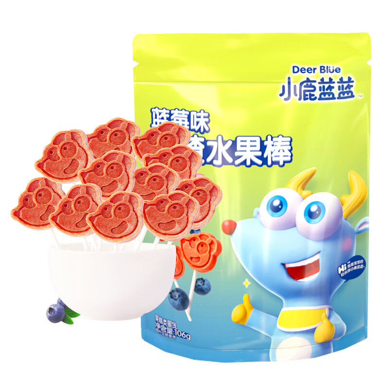 自营小鹿蓝蓝山楂水果棒蓝莓味106g