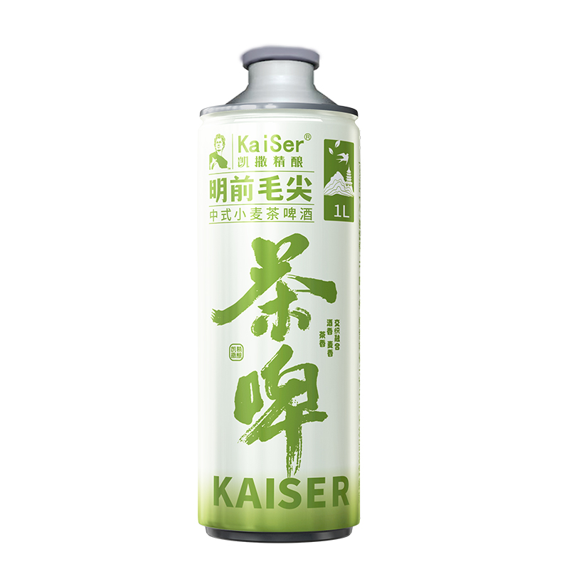 凯撒精酿明前毛尖中式小麦茶啤酒1L*6
