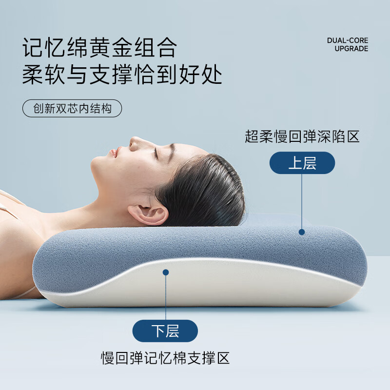 雅鹿深睡慢回弹记忆棉枕头 YLZX098