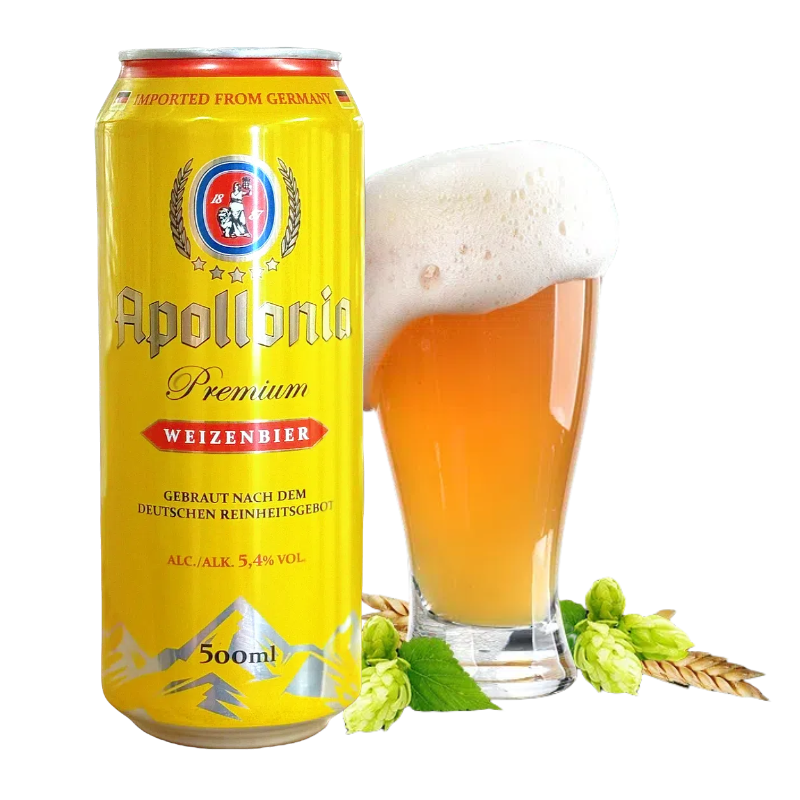 德国原听原装进口精酿阿波罗尼亚原浆小麦白啤酒500mLx24罐