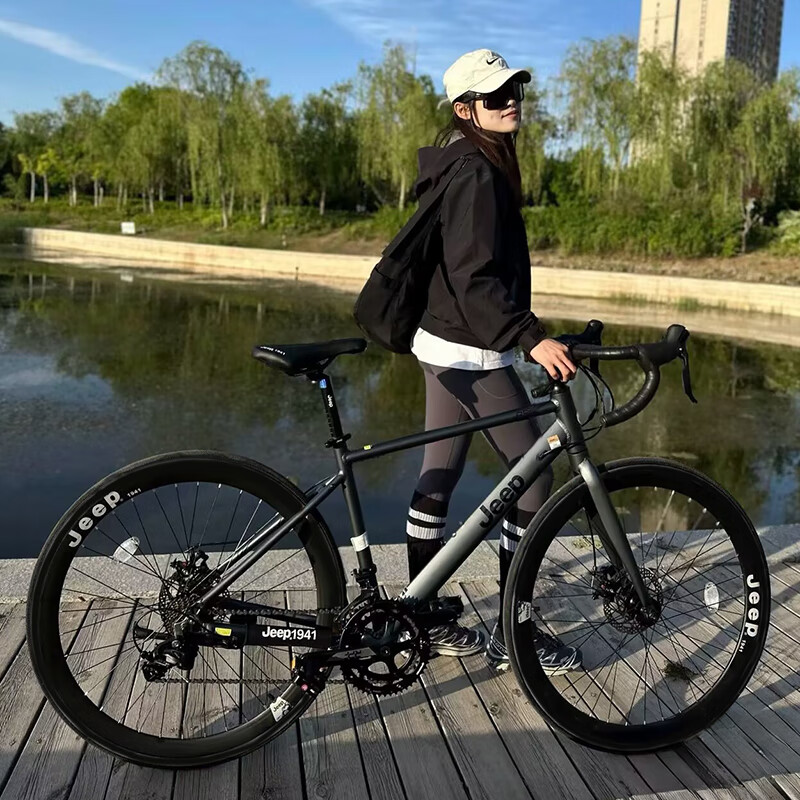 JEEP吉普公路自行车碟刹变速自行车男女学生公路车竞技代步车-RS730