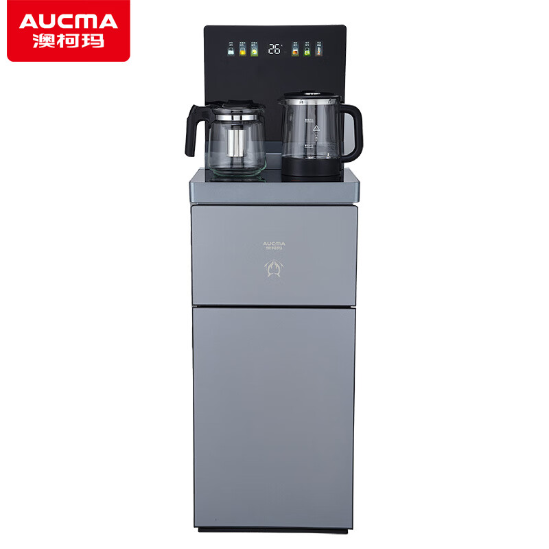 澳柯玛超薄屏显示底部上水YR8A-C078（Y）智能茶吧机饮水机防溢水防干烧直屏显示加热壶可保温 【摩天蓝】 温热型
