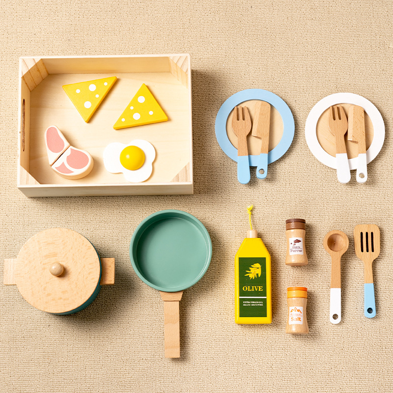 代发潮友KITCHEN PLAYSET木质仿真厨房玩具过家家玩具套装CY-QY-3117