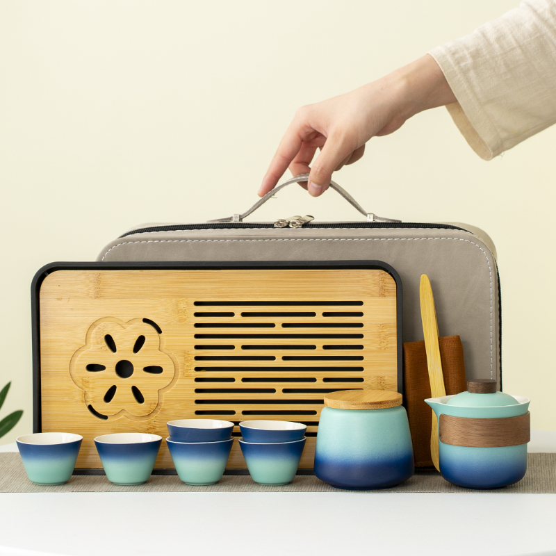 代发匠界新物蓝绿渐变旅行套组11件套