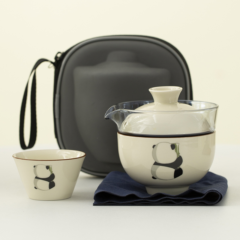 代发匠界新物小时光熊猫快客套组一壶两杯