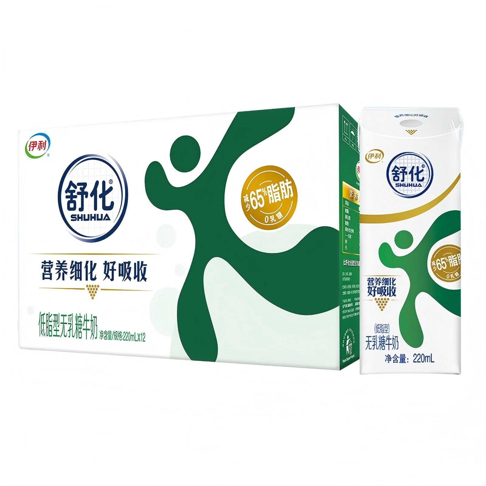 代发舒化牛奶低脂无乳糖型 220ml*12盒