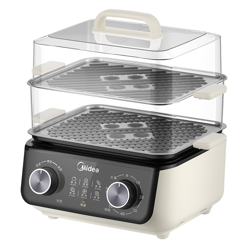 代发美的电蒸锅家用大容量多功能锅透明视窗不锈钢内锅蒸煮焖料理锅电火锅 13L ZGE272352C