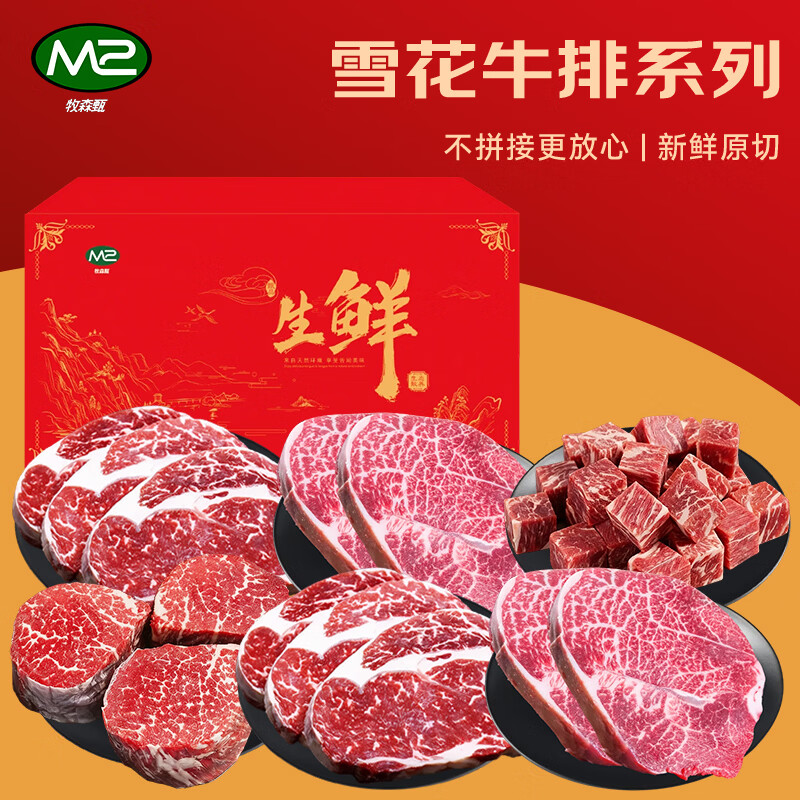 荐代发牧森甄 乌珠穆沁旗草原 黑牛雪花牛排系列 2026版 658型