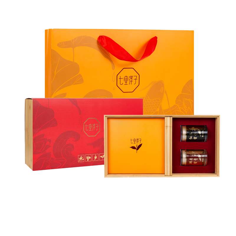荐代发七里浮子臻茗礼盒PS657g【2022普洱生茶/红参蜜膏/鲜参蜜膏】
