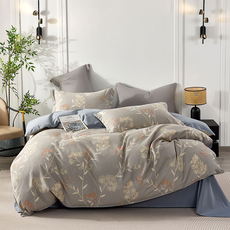 杉杉（FIRS)QFS-2610时尚纯棉磨毛四件套—绣丽-灰