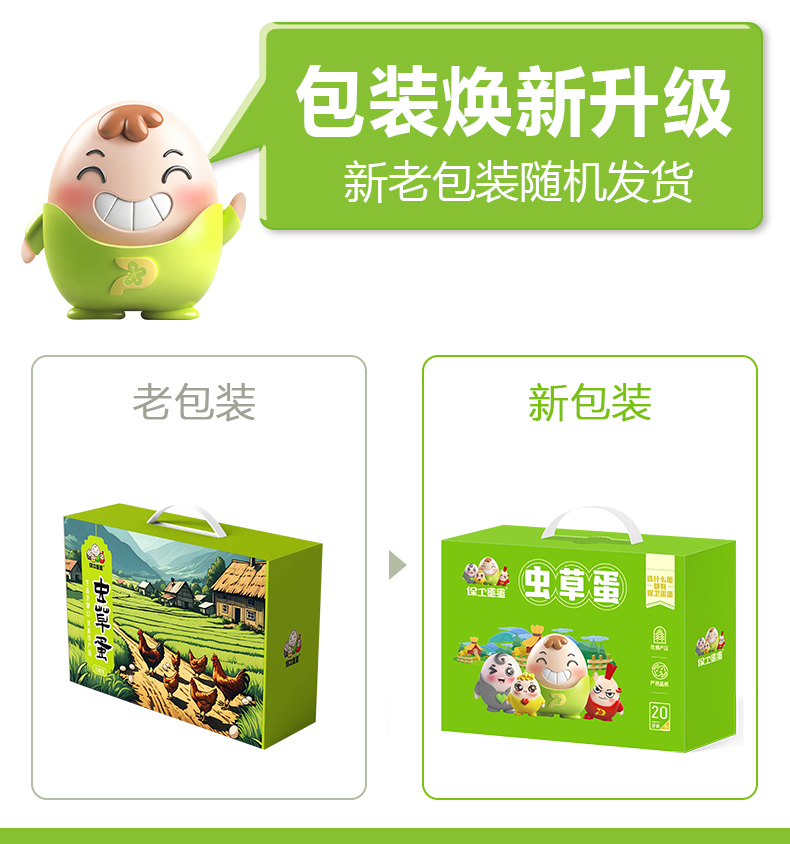 代发保卫蛋蛋虫草鸡蛋20枚礼盒装1000g