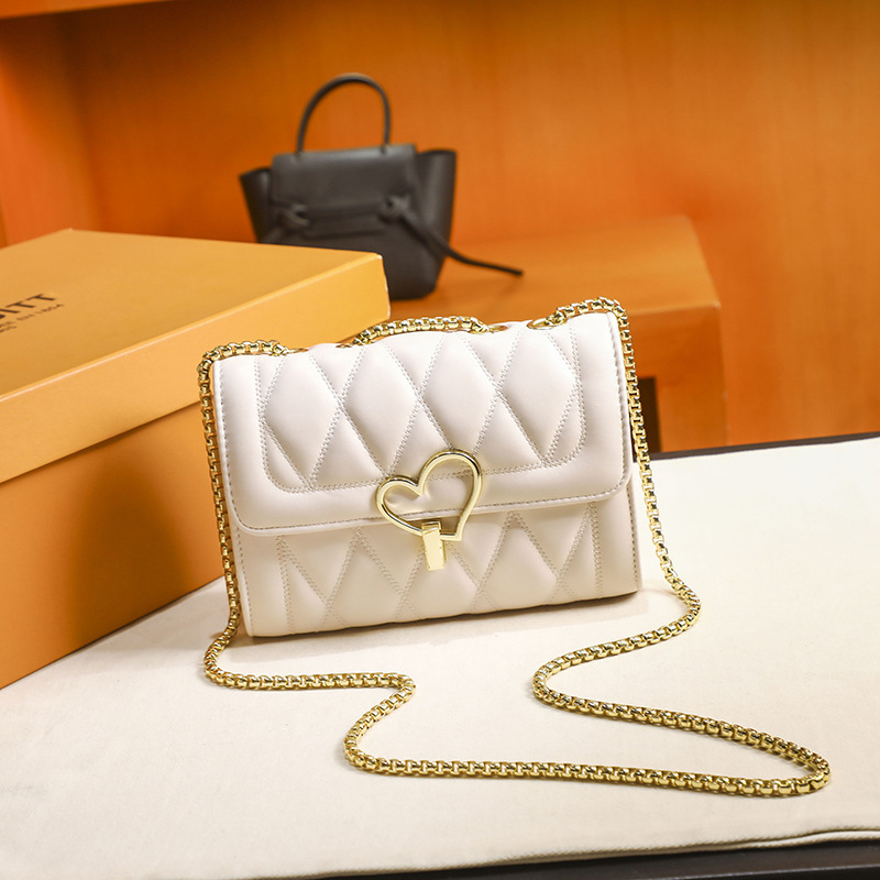 源头SILINDALE赛琳黛尔 906心形绣线链条包包爱心锁扣时髦别致