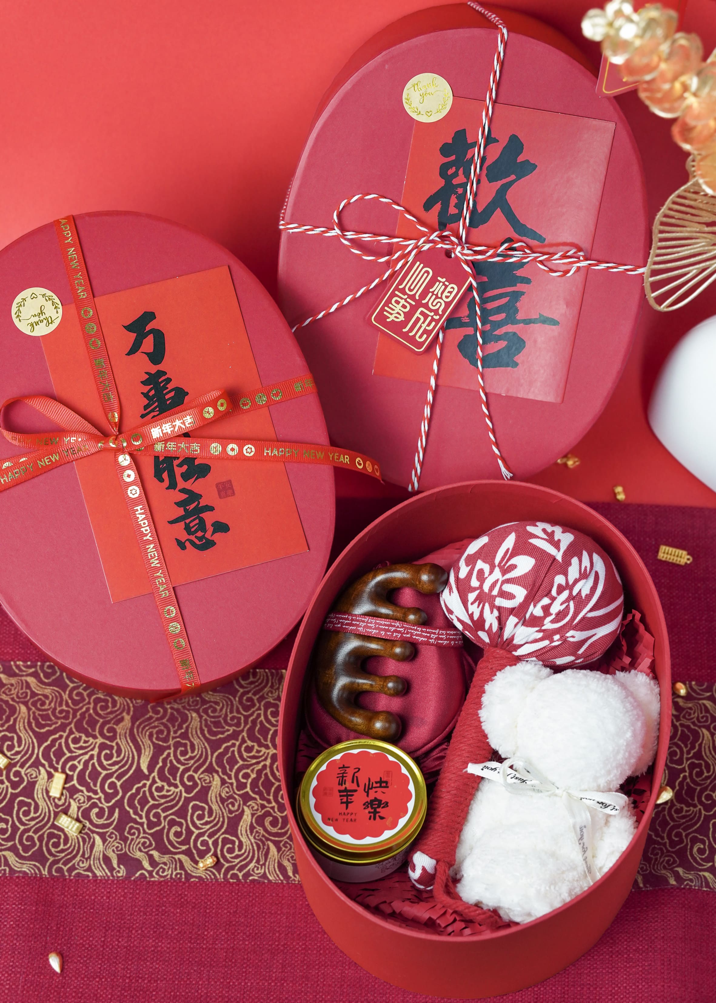 源头渝情渝礼伴手礼定制LOGO伴手礼定制礼盒节日礼品 婚庆生日春节礼盒圣 红色创意礼品装欢喜中国年