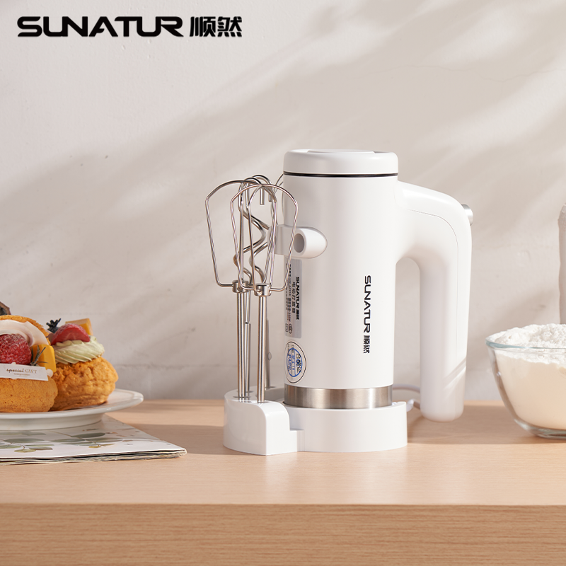 源头顺然（SUNATUR）HM-AC510 顺然白色打蛋器 350W （六棒收纳款）蛋清奶油打发器手持式搅拌器烘焙工具