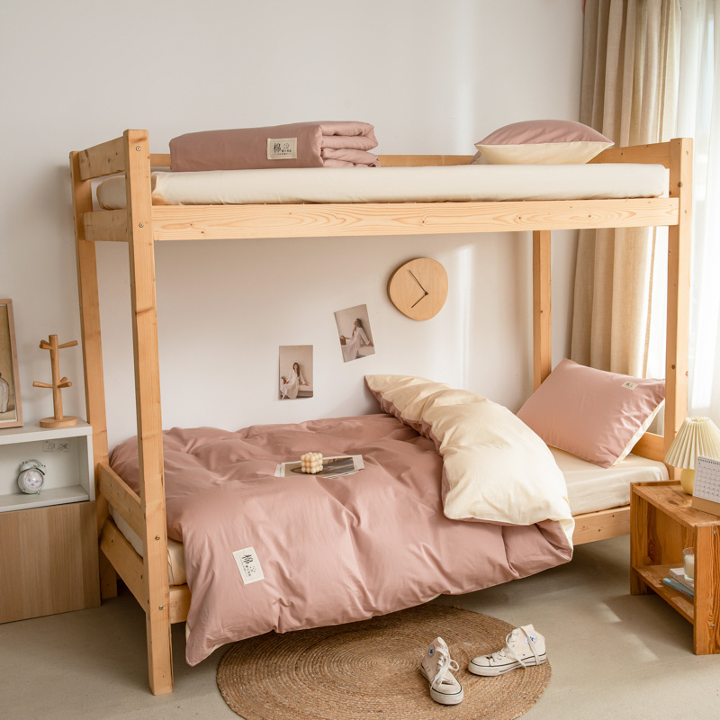 代发啄木鸟（PLOVER）纯棉三件套-藕粉ZMN-SJT06（适合1.35-0.9M床）