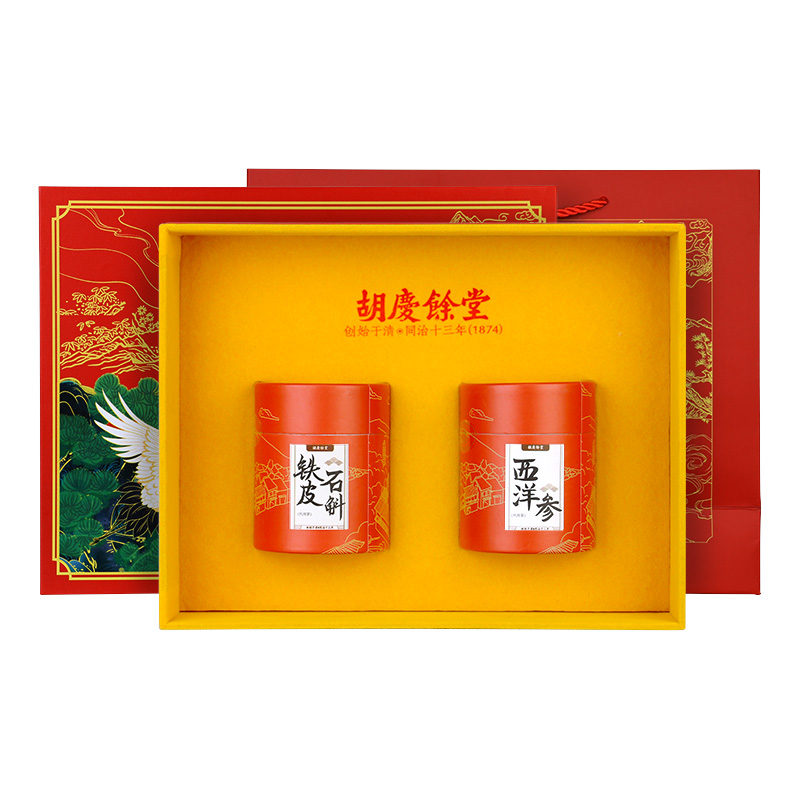 胡庆余堂 松鹤礼盒-铁皮石斛38克+西洋参50克