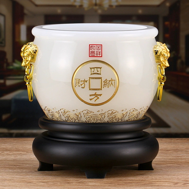 全锦（大号）招财乔迁开业商务礼品送礼银行保险聚宝盆摆件