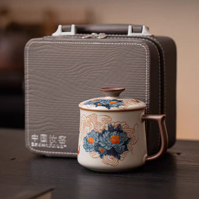 鹏翼亚黄汝窑办公杯PE2