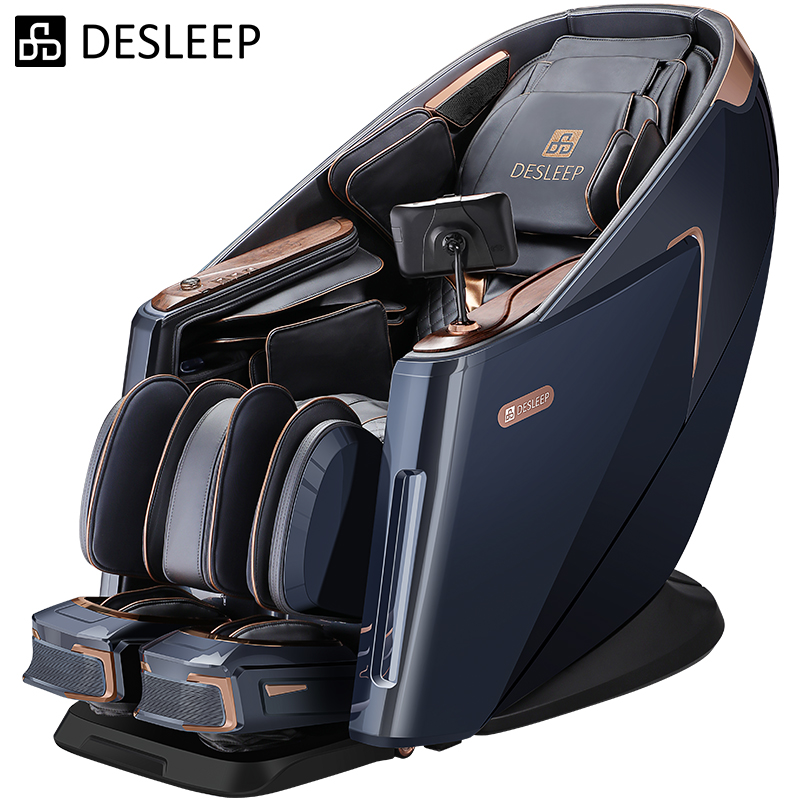 迪斯4D齿轮机芯按摩椅太空舱电动家用按摩椅腿足分离式摇摆全身按摩 DE-A80L深邃蓝