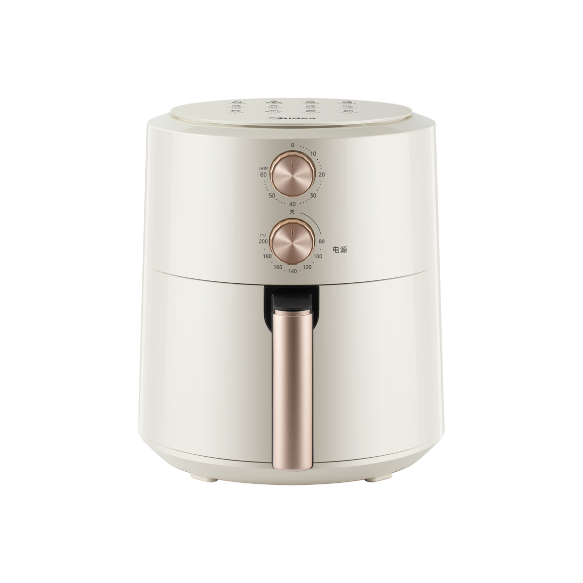 美的空气炸锅实用大容量家用空气炸锅烤红薯免翻面电炸锅烤箱早餐机多功能炸薯条 双旋钮控温调时 5L KZE5004