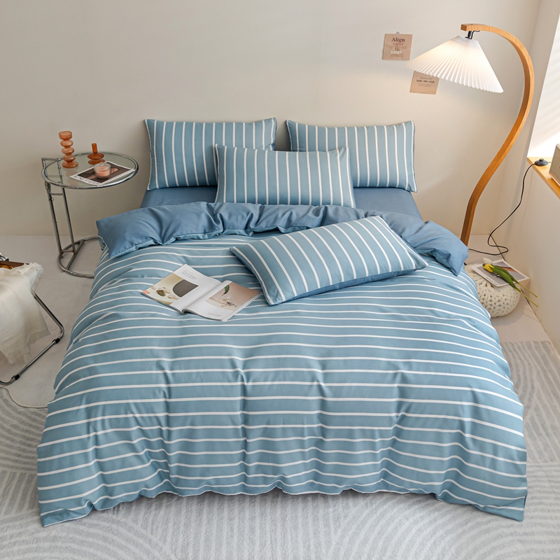 代发科朴优品KUUP柔肤棉四件套-蓝条纹KUUP-CM021（适合1.8M、1.5M床）