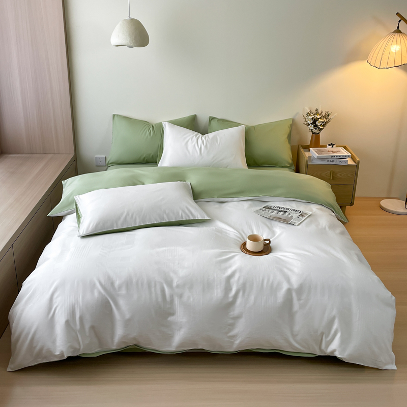 科朴优品KUUP40s贡缎提花四件套-绿地KUUP-CM004（适合1.8M、1.5M床）