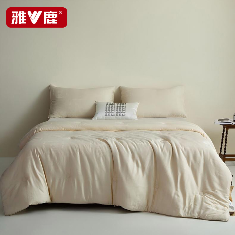 雅鹿A类金糯羊凯斯米尔羊毛提花蚕丝被 200*230cm约5.2斤 春秋被