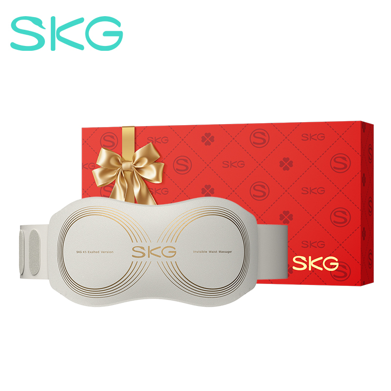 SKG按摩腰带K5二代珍珠白