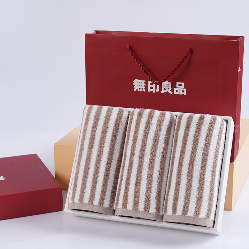 无印良品纯棉柔软吸水毛巾 （三条装） MJ-zu0635