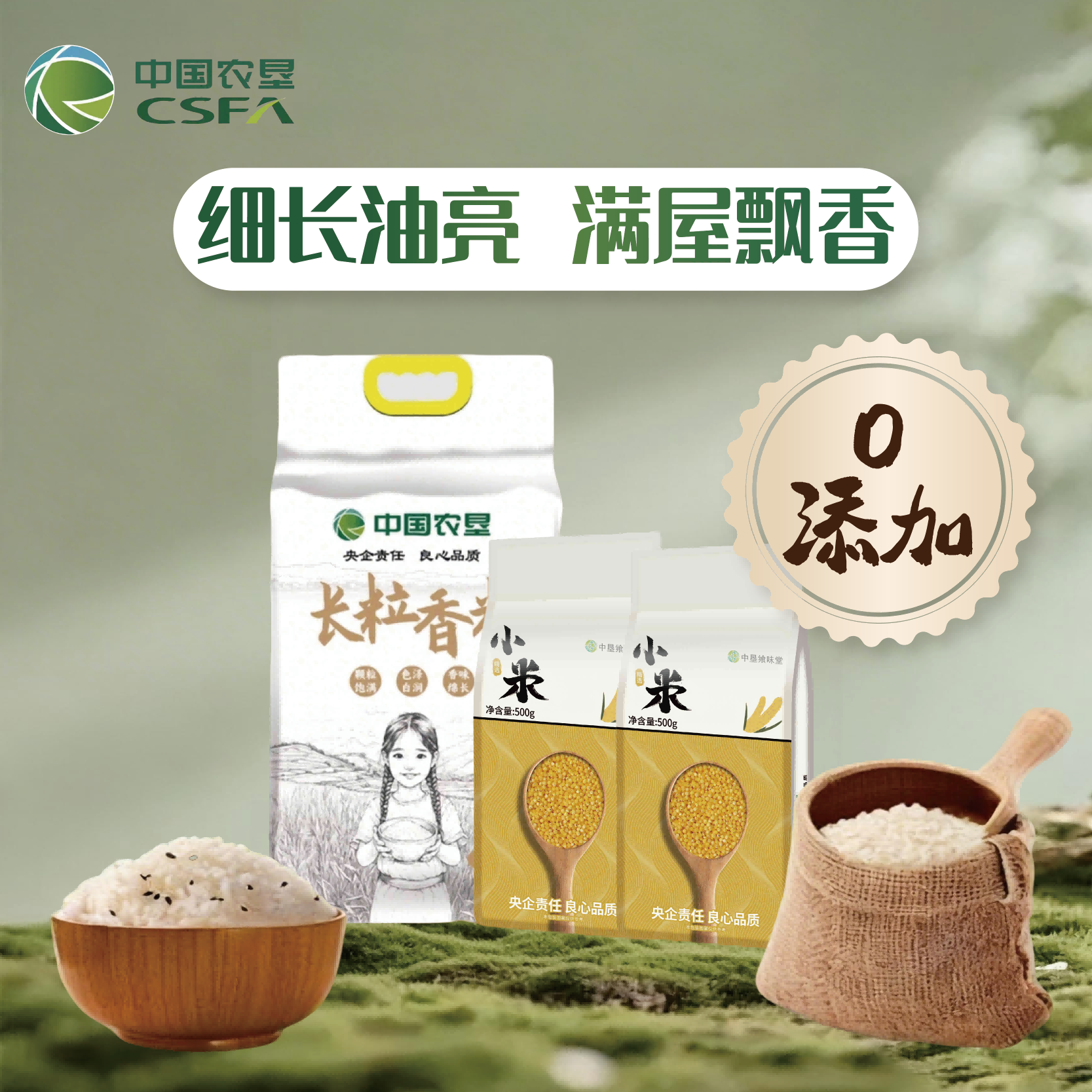中国农垦长粒香5kg+精选小米500g