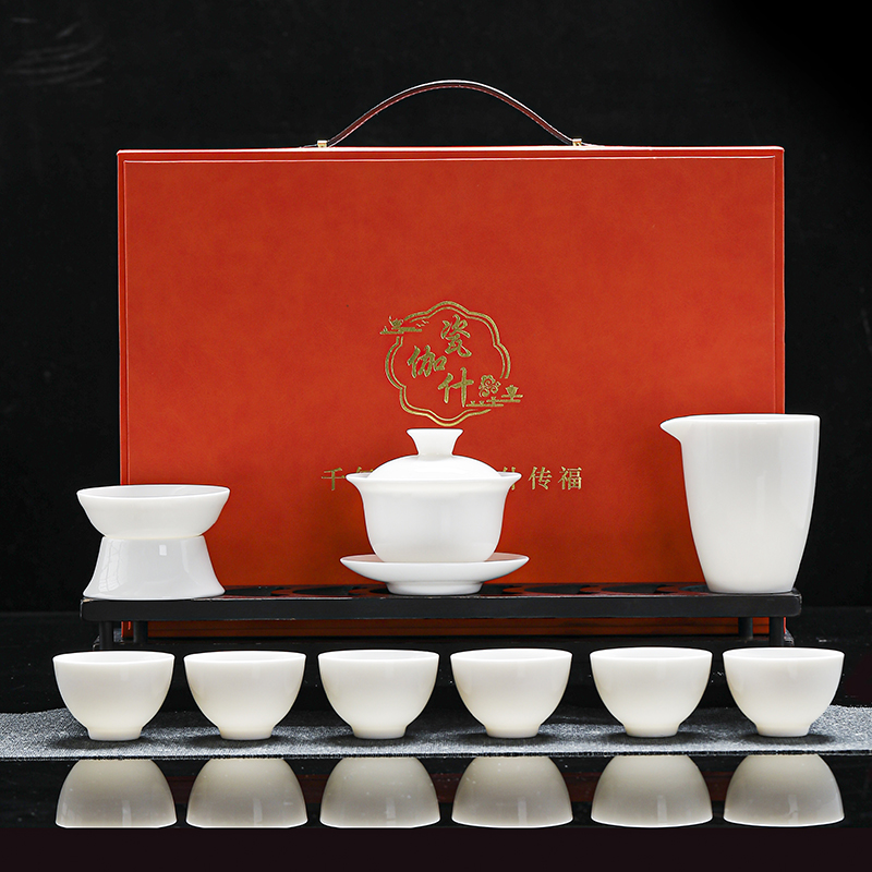 源头瓷伽什冰清玉华羊脂玉茶具CJS-YZY-02
