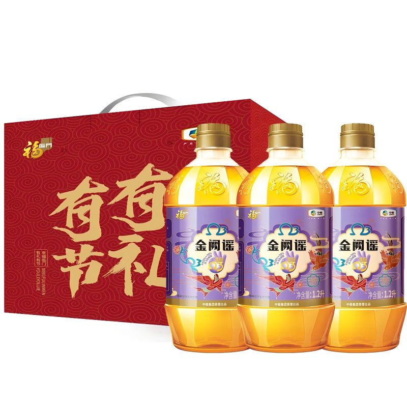 源头福临门金阙谣亚麻籽油1.2L*3礼盒