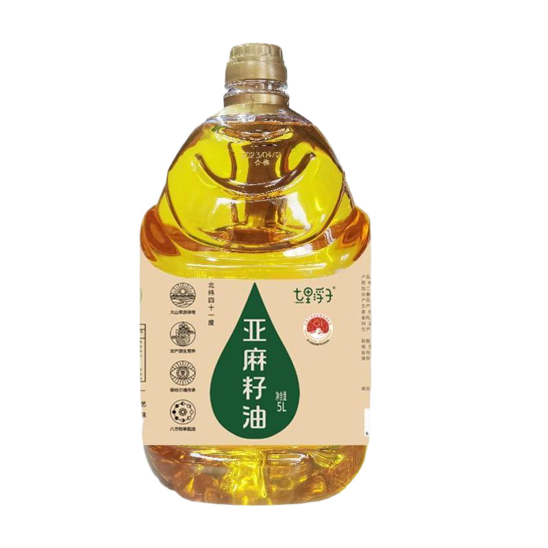代发七里浮子一级冷榨亚麻籽油5L