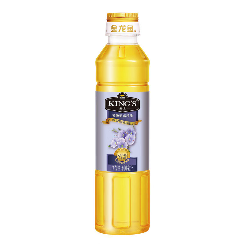金龙鱼KINGS紫韵东来亚麻籽油400mL*4礼盒