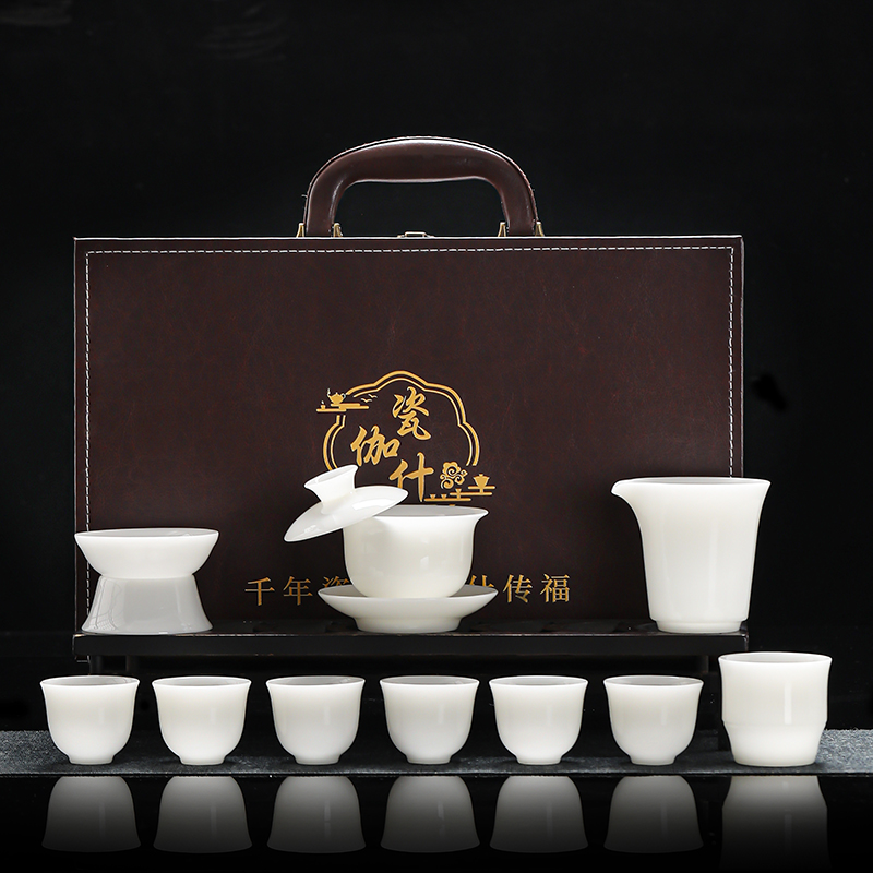 源头瓷伽什璞玉冰华茶具套装CJS-PUYU-005