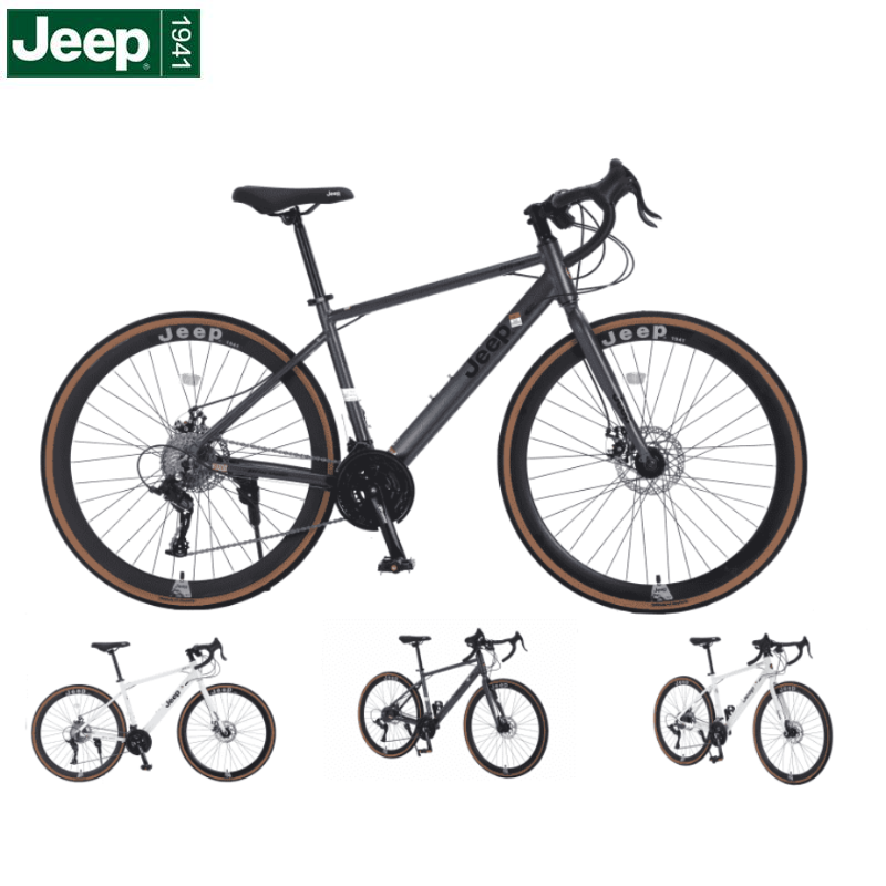 JEEP吉普公路自行车碟刹变速自行车男女学生公路车竞技代步车-RS730， 16速弯把