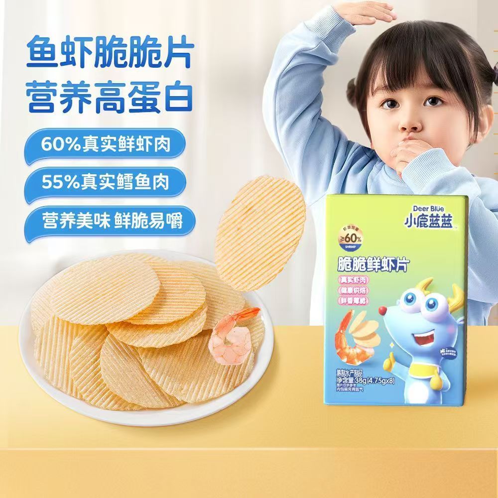 小鹿蓝蓝宝宝鲜虾片38g*3盒