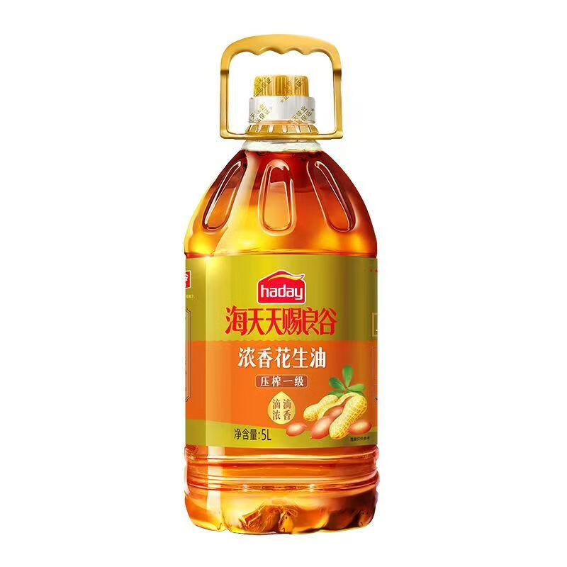 海天天赐良谷压榨一级浓香花生油5L