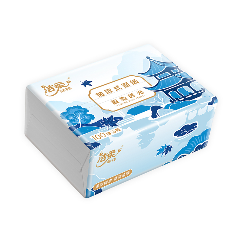 代发洁柔芯选软抽抽纸 TR097401A 3层100抽180x123mm*8包(8包*1提）