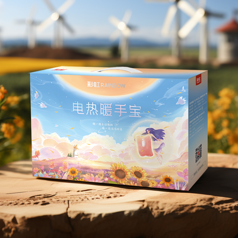 彩虹免洗加厚亲肤绒插手电热暖手宝T614-F 粉色