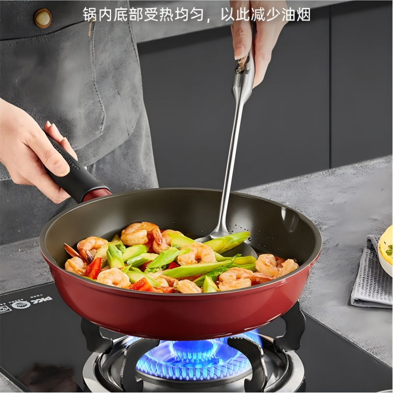 炊大皇红火钛瓷聚油煎锅（无盖）24cmJG24HTW